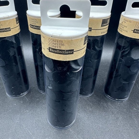 Packed Party Confetti Tubes Black Table Scatter Party Decorations Lot of 5 - Picture 3 of 6